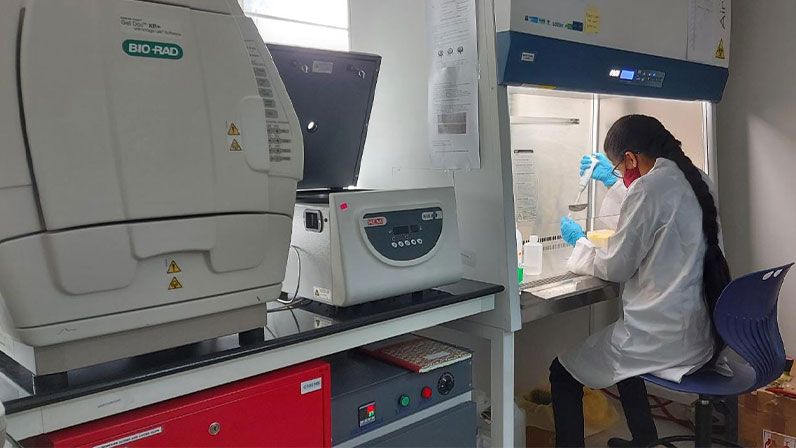 Scientist Working with Bio-Rad Equipment at BioNEST IKP Bangalore